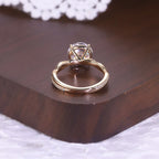 Round Twisted Moissanite Ring - 18K Gold Plated