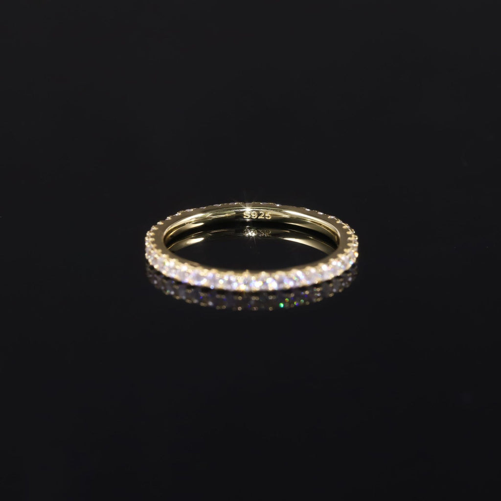 Full Eternity Moissanite Wedding Band - 18K Gold Plated