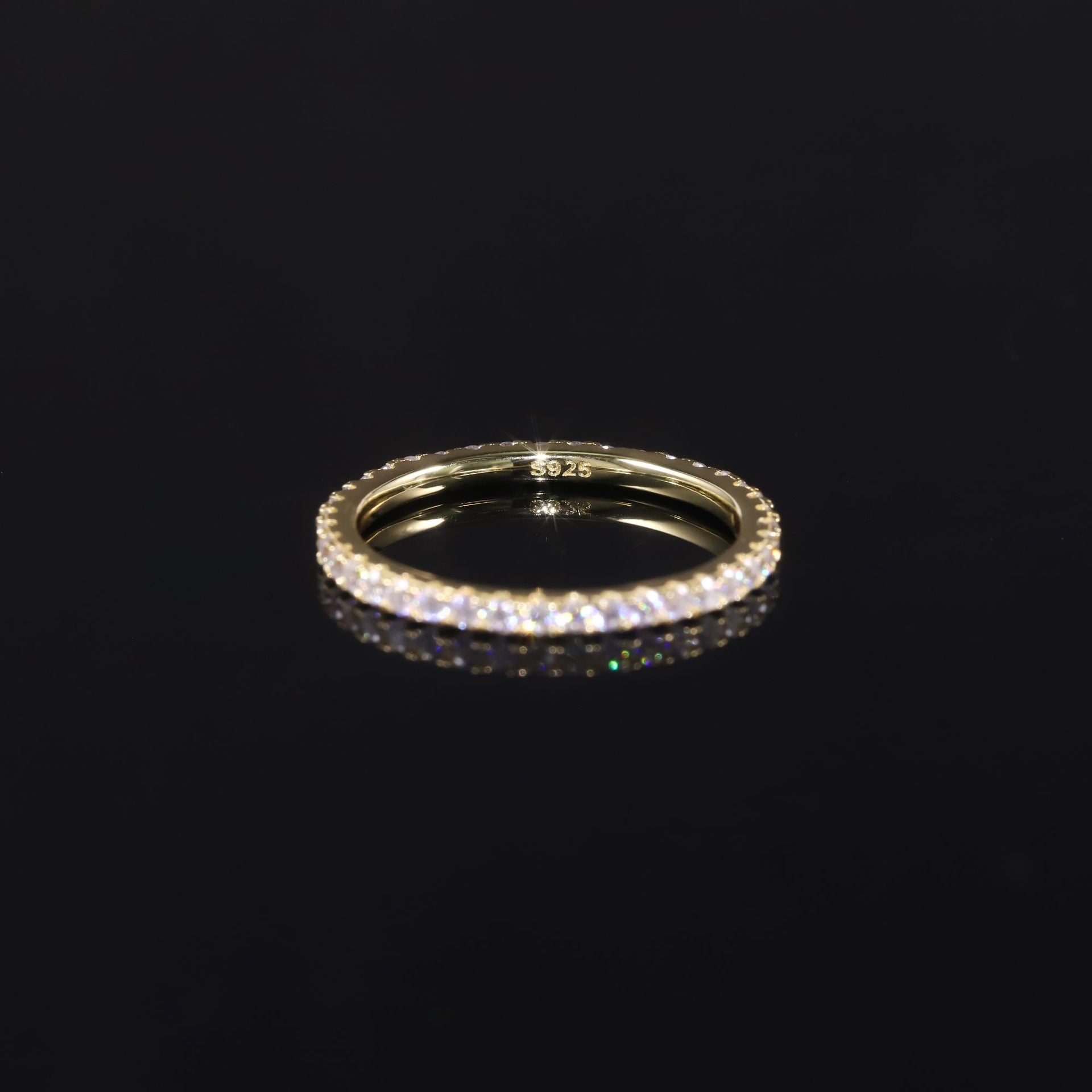 Full Eternity Moissanite Wedding Band - 18K Gold Plated