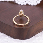 Marquise Solitaire Moissanite Ring - 18K Gold Plated