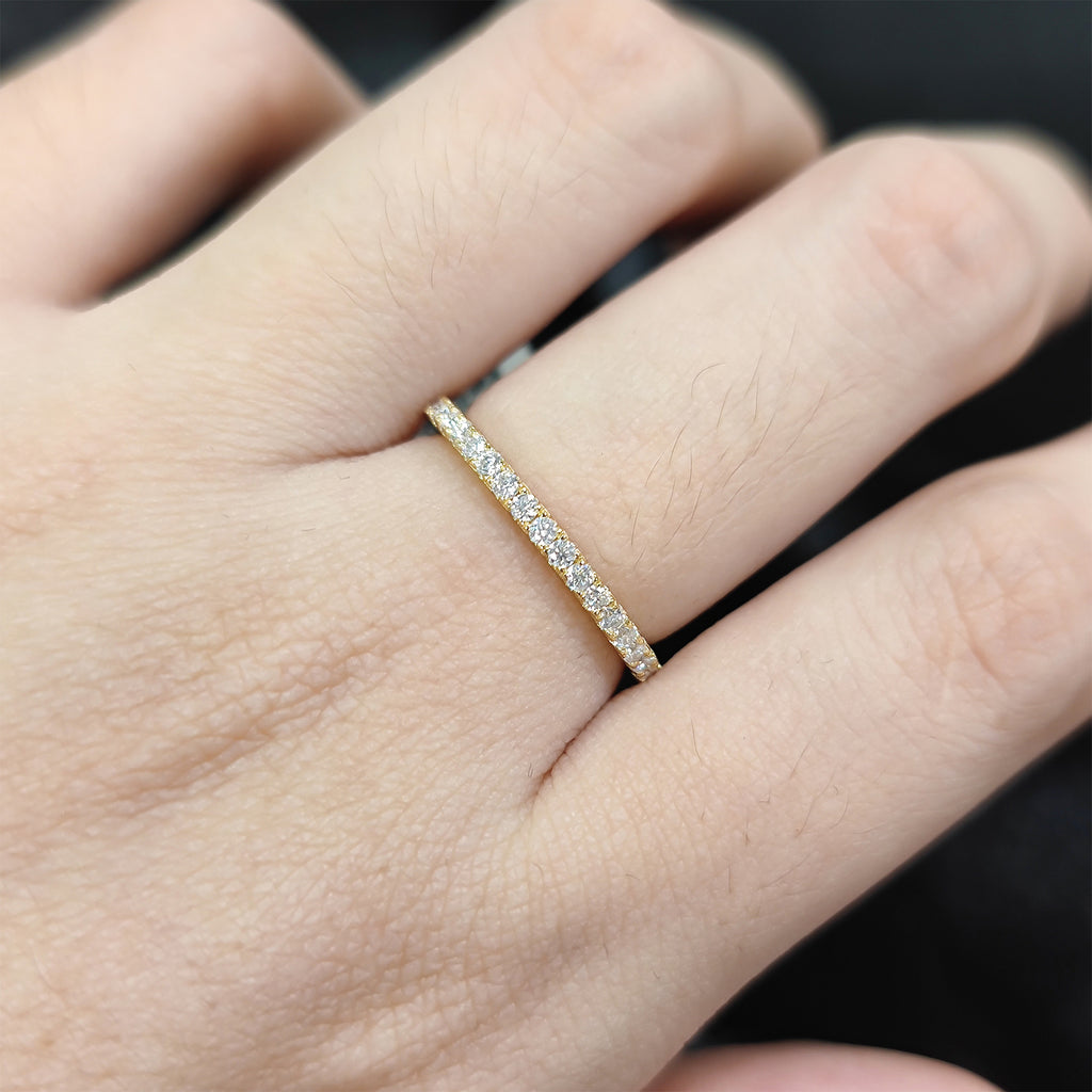 Full Eternity Moissanite Wedding Band - 18K Gold Plated