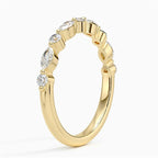 Marquise Art Deco Moissanite Wedding Band - 18K Gold Plated