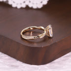 Emerald Twisted Moissanite Ring - 18K Gold Plated