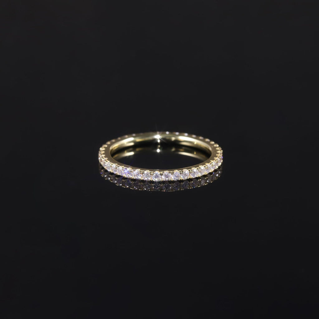 Full Eternity Moissanite Wedding Band - 18K Gold Plated