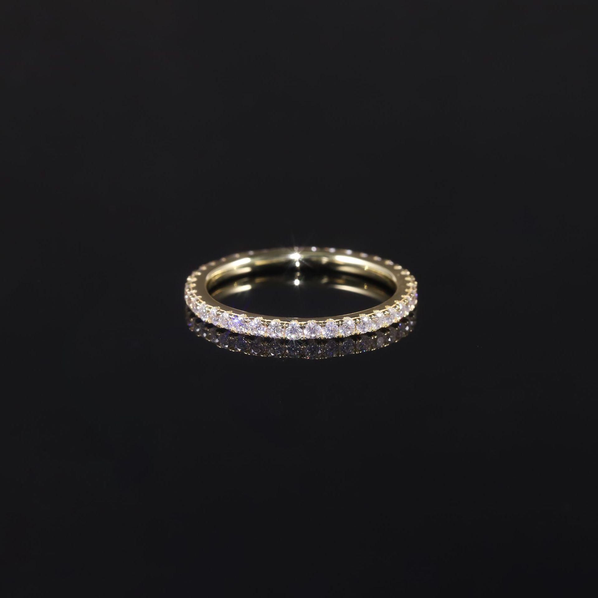 Full Eternity Moissanite Wedding Band - 18K Gold Plated