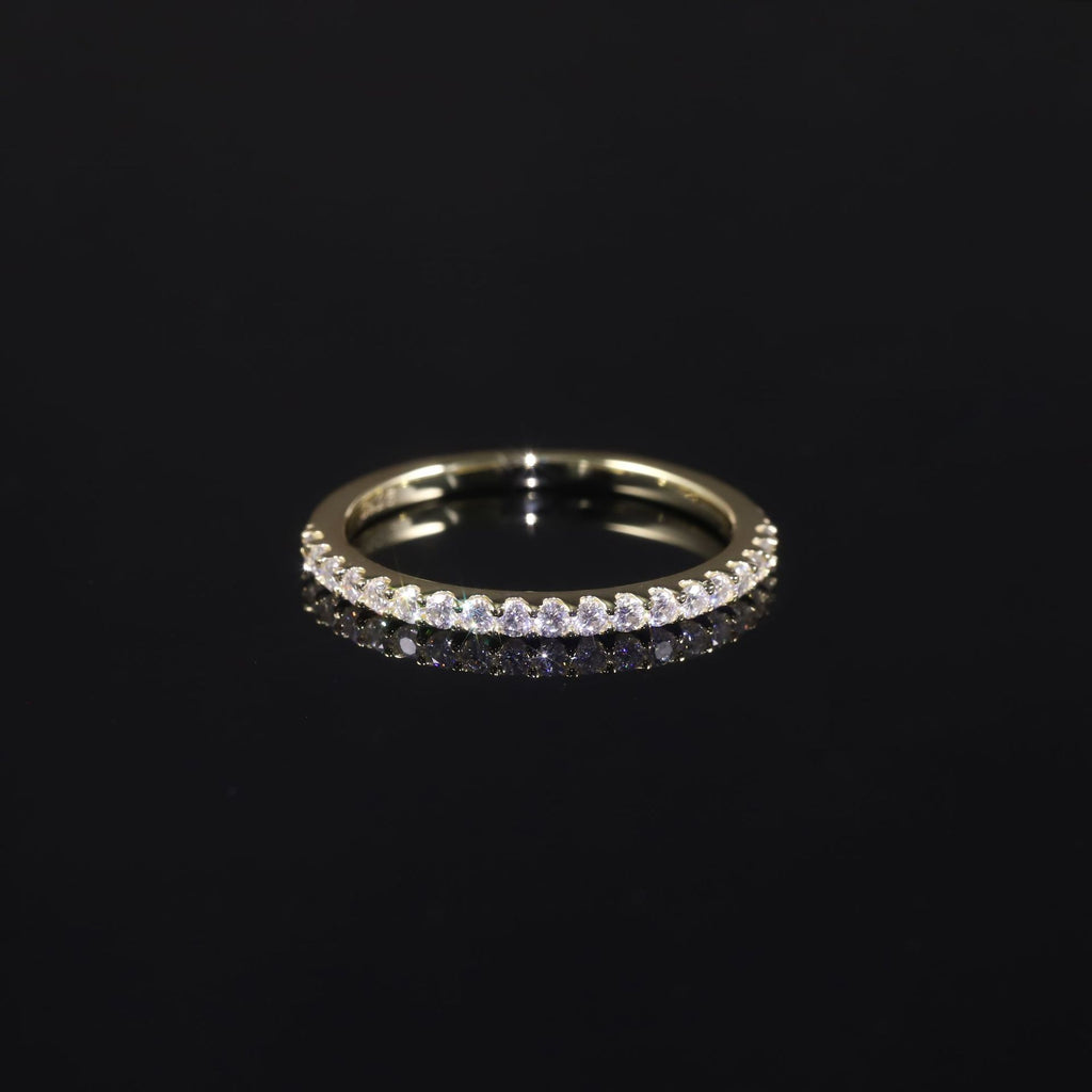 Half Eternity Moissanite Wedding Band - 18K Gold Plated