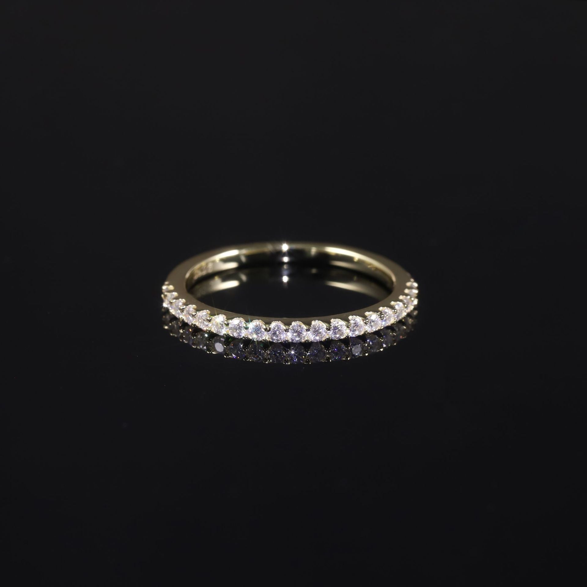 Half Eternity Moissanite Wedding Band - 18K Gold Plated