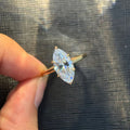 Marquise Solitaire Moissanite Ring - 18K Gold Plated