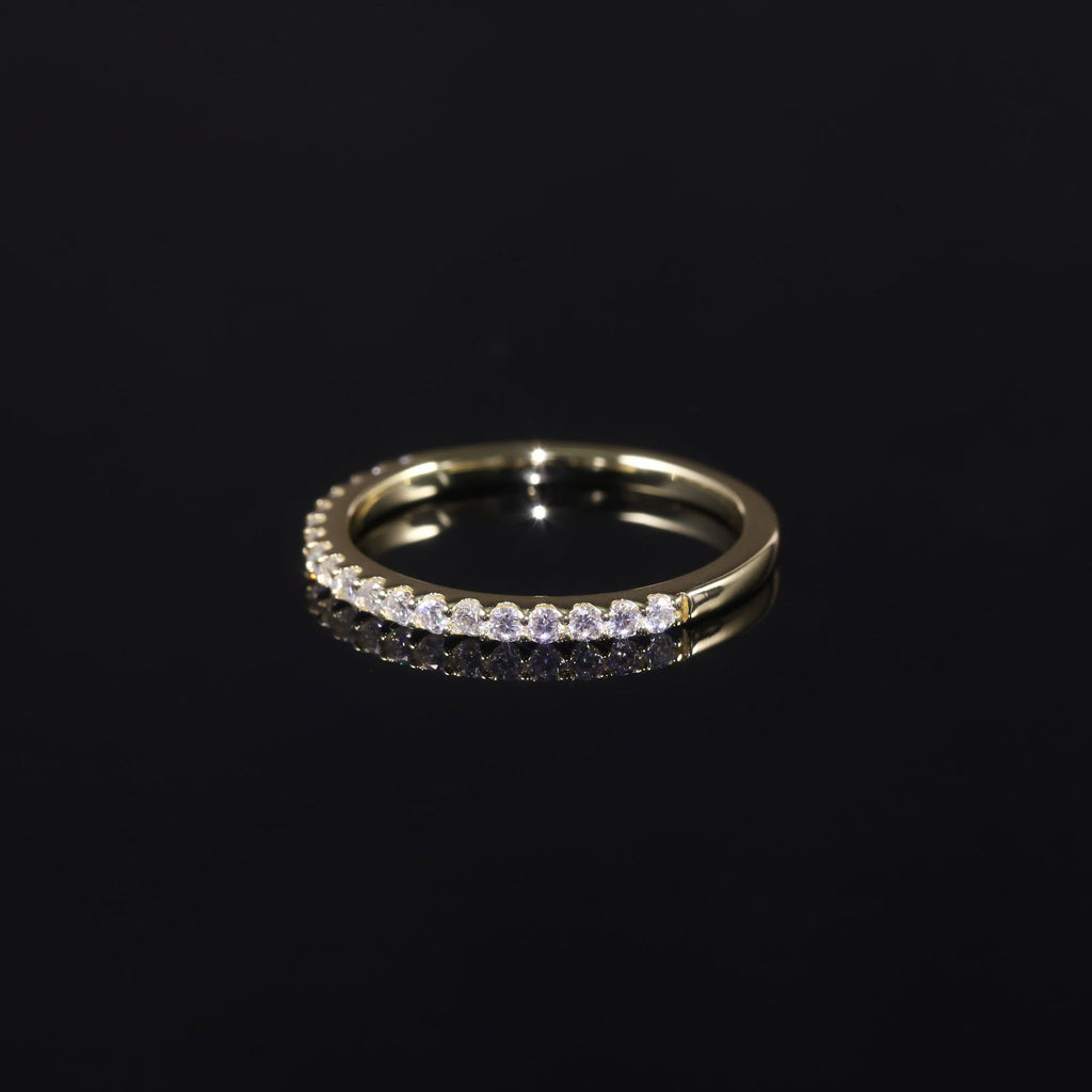 Half Eternity Moissanite Wedding Band - 18K Gold Plated