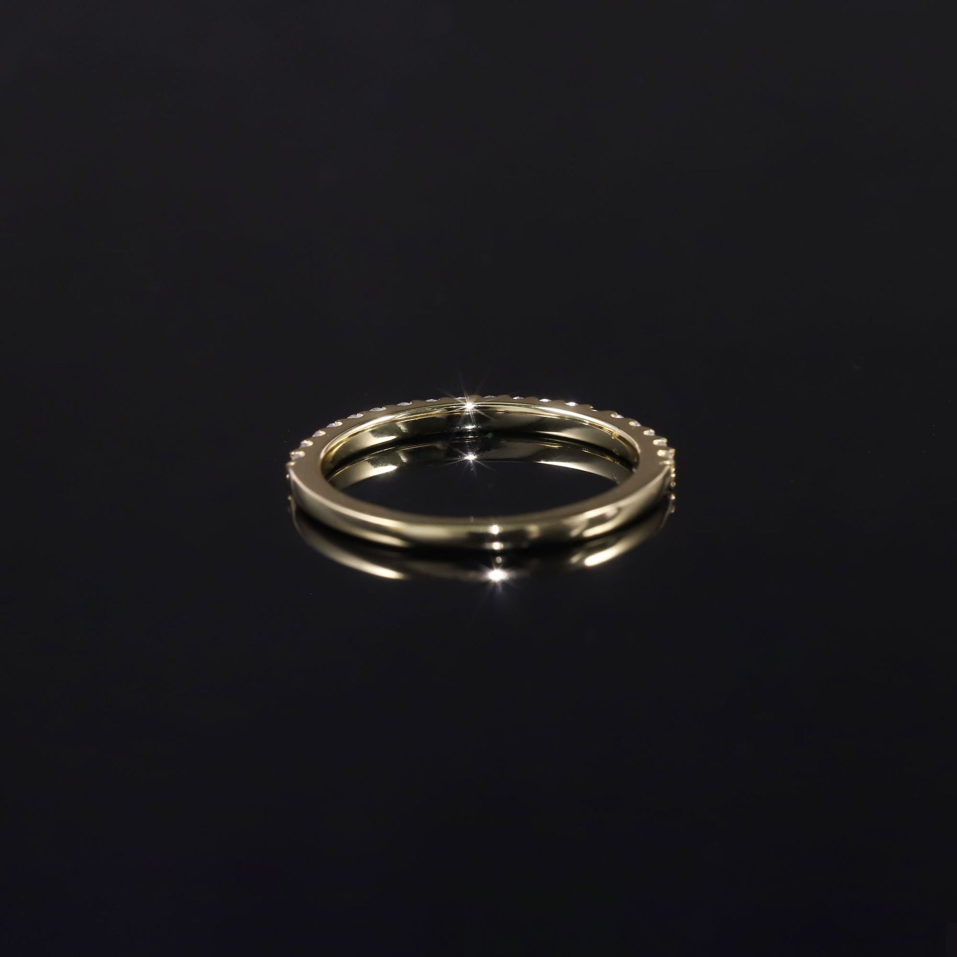 Half Eternity Moissanite Wedding Band - 18K Gold Plated