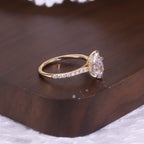 Pear Pavé Moissanite Ring - 18K Gold Plated