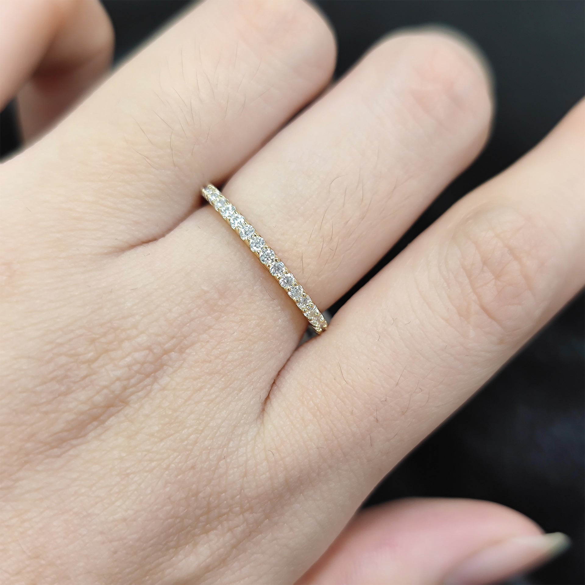 Half Eternity Moissanite Wedding Band - 18K Gold Plated