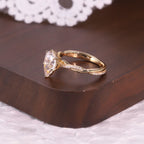 Pear Twisted Moissanite Ring - 18K Gold Plated