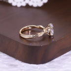 Round Twisted Moissanite Ring - 18K Gold Plated