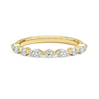 Marquise Art Deco Moissanite Wedding Band - 18K Gold Plated