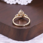 Pear Three-stone Moissanite Ring - 18K Gold Plated