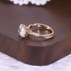 Round Twisted Moissanite Ring - 18K Gold Plated