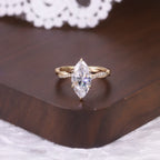 Marquise Twisted Moissanite Ring - 18K Gold Plated