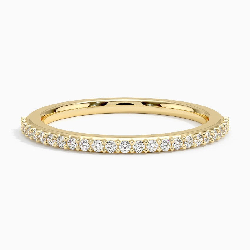 Half Eternity Moissanite Wedding Band - 18K Gold Plated