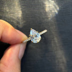 Pear Pavé Moissanite Ring - 18K Gold Plated