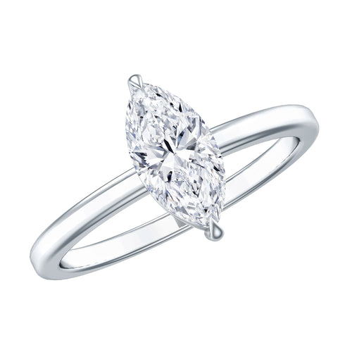 Marquise Moissanite Solitaire Engagement Ring