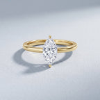 Marquise Moissanite Solitaire Engagement Ring