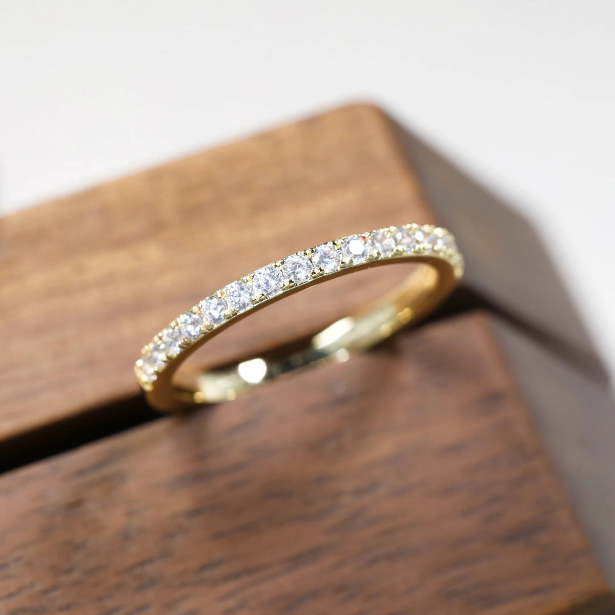 Half Eternity Moissanite Wedding Band | 1.3mm 1.6mm 1.8mm 2.0mm