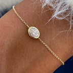 Bezel Set Oval Cut Moissanite Solitaire Bracelet | 1CT / 2CT | Certified | 925 Silver 18K Gold Plated | Gold / Silver / Rose Gold