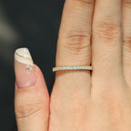 Half Eternity Moissanite Wedding Band | 1.3mm 1.6mm 1.8mm 2.0mm