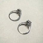 Emerald Cut Moissanite Halo Ring | 1CT / 2CT | GRA Certified | 18K Gold Plated | 925 Silver
