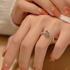 Round Cut Moissanite Bridal Ring | 1CT 6.5mm | Certified | 925 Silver Platinum Plated