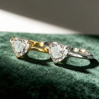 Heart Cut Moissanite Solitaire Ring | 1.2CT | 3-Prong | Gold & Silver | 925 Silver