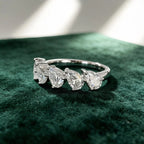 5-Stone Pear Cut Moissanite Half Eternity Band | 2.5CT Total | 925 Sterling Silver