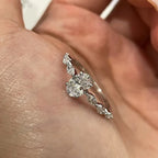 Oval Cut Moissanite Solitaire Ring | 1CT / 2CT | Certified | 925 Silver Platinum Plated