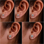 Round Moissanite Stud Earrings | 0.1CT to 3CT | 6-Prong | GRA Certified | Gold & Silver | 925 Silver