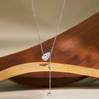 Pear Cut Moissanite Solitaire Pendant Necklace | Y-Style | 1CT / 2CT / 3CT | Certified | 925 Silver | Gold / Silver / Rose Gold
