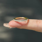 Half Eternity Moissanite Wedding Band | 1.3mm 1.6mm 1.8mm 2.0mm