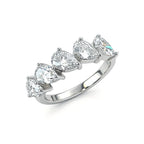 5-Stone Pear Cut Moissanite Half Eternity Band | 2.5CT Total | 925 Sterling Silver