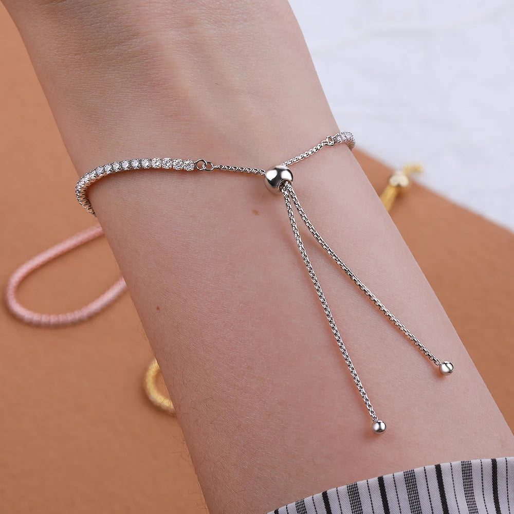 Full Moissanite Tennis Bracelet | 2mm Round | GRA Certified | Gold / Silver / Rose Gold | 925 Sterling Silver