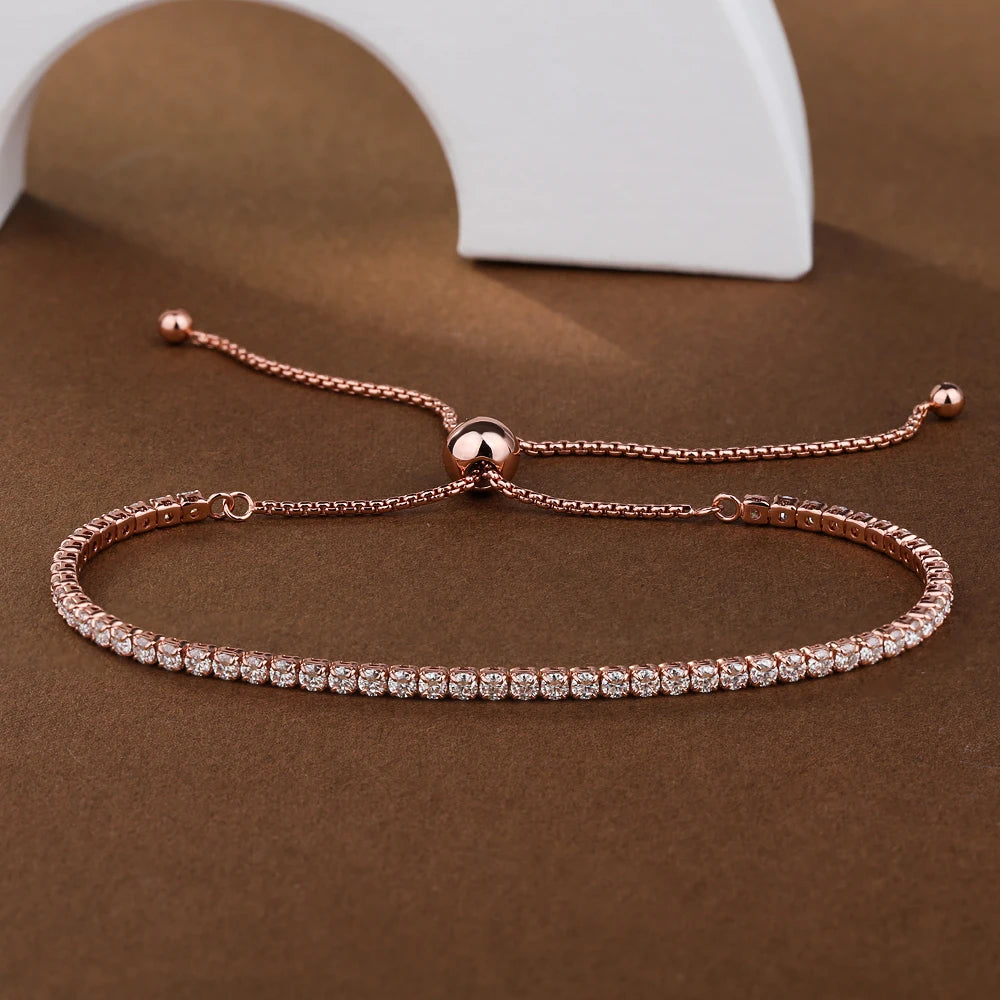 Full Moissanite Tennis Bracelet | 2mm Round | GRA Certified | Gold / Silver / Rose Gold | 925 Sterling Silver