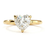 Heart Cut Moissanite Solitaire Ring | 1.2CT | 3-Prong | Gold & Silver | 925 Silver