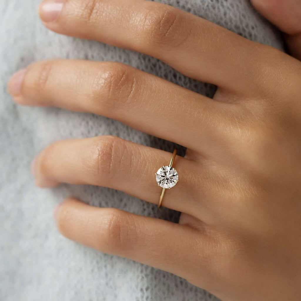 Round Cut Moissanite Solitaire Ring | 1CT 2CT 3CT