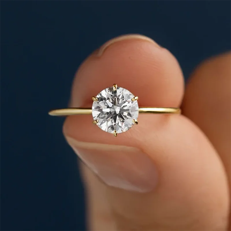 Round Cut Moissanite Solitaire Ring | 1CT 2CT 3CT