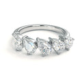 5-Stone Pear Cut Moissanite Half Eternity Band | 2.5CT Total | 925 Sterling Silver