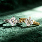 Princess Cut Moissanite Ring | 1CT | Split Shank | Gold & Silver | 925 Sterling Silver