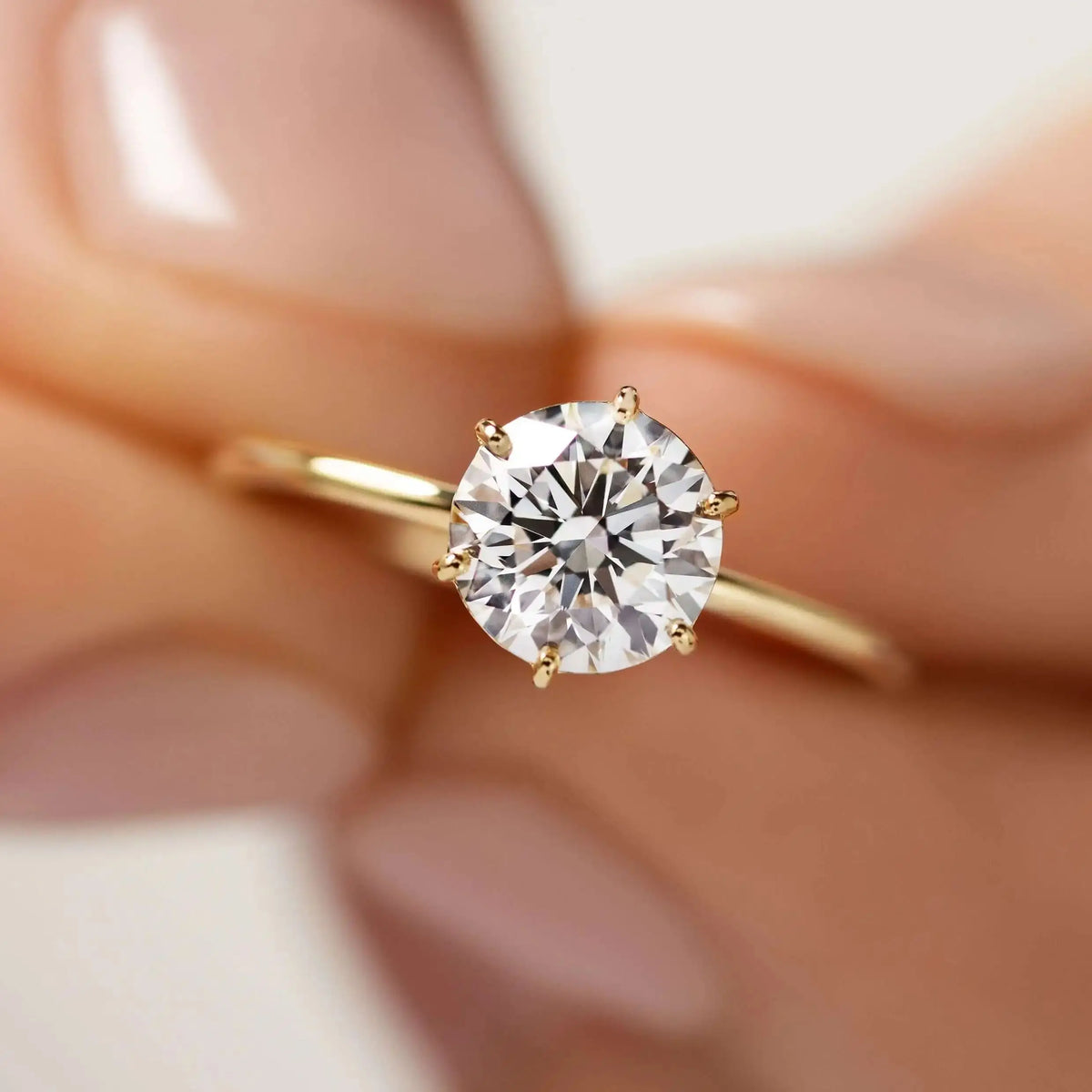 Round Cut Moissanite Solitaire Ring | 1CT 2CT 3CT
