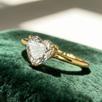 Heart Cut Moissanite Solitaire Ring | 1.2CT | 3-Prong | Gold & Silver | 925 Silver