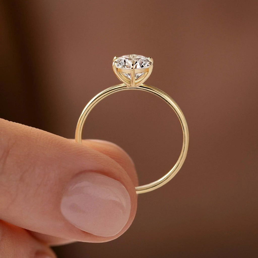 Round Cut Moissanite Solitaire Ring | 1CT 2CT 3CT