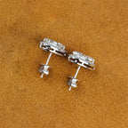 Pear Cut Moissanite Halo Stud Earrings | 0.5CT / 1CT Each | Certified | 925 Sterling Silver | Butterfly Back