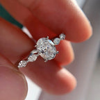 Oval Cut Moissanite Solitaire Ring | 1CT / 2CT | Certified | 925 Silver Platinum Plated